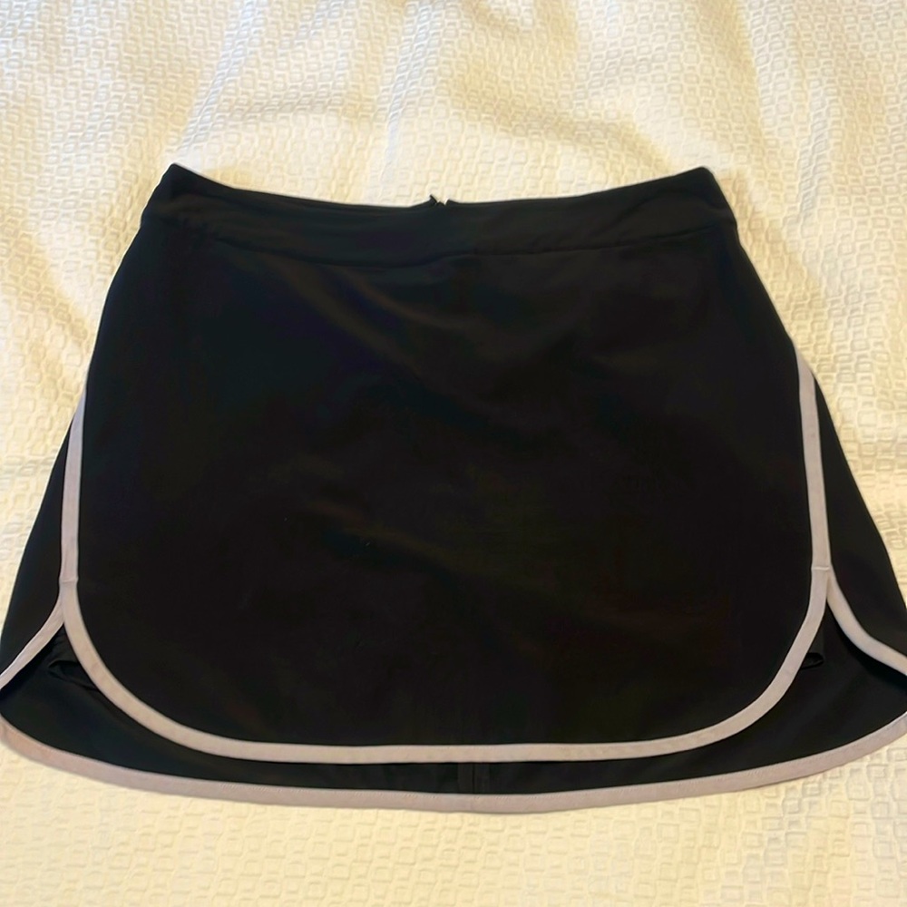 Black with grey trim golf skort